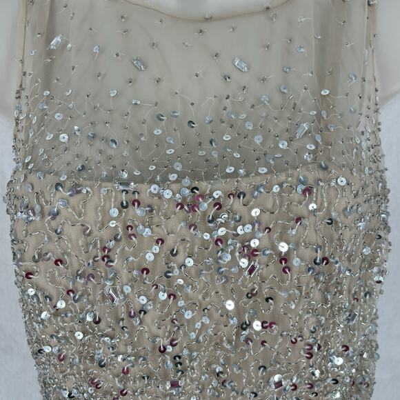 Alice & Olivia Embellished Party Dress Size 0 MSRP $794 Prom Silver Beading - Picture 8 of 9